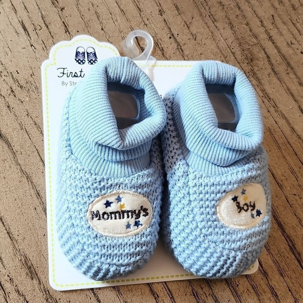 Mommy's boy blue sock boots NWT